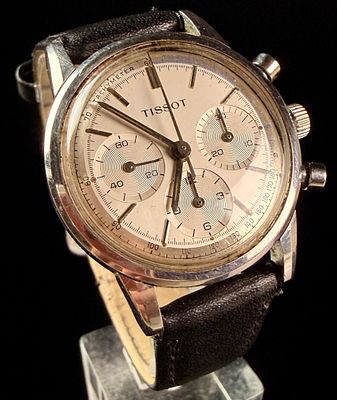 Vintage Tissot Three Register Manual Wind Chronograph Wristwatch. A vintage Tissot chronograph 
