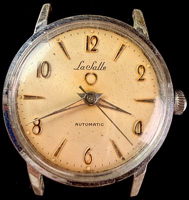 La Salle Westclox Automatic Chrome and Stainless Steel Men's Watch. A Swiss-made Westclox La 