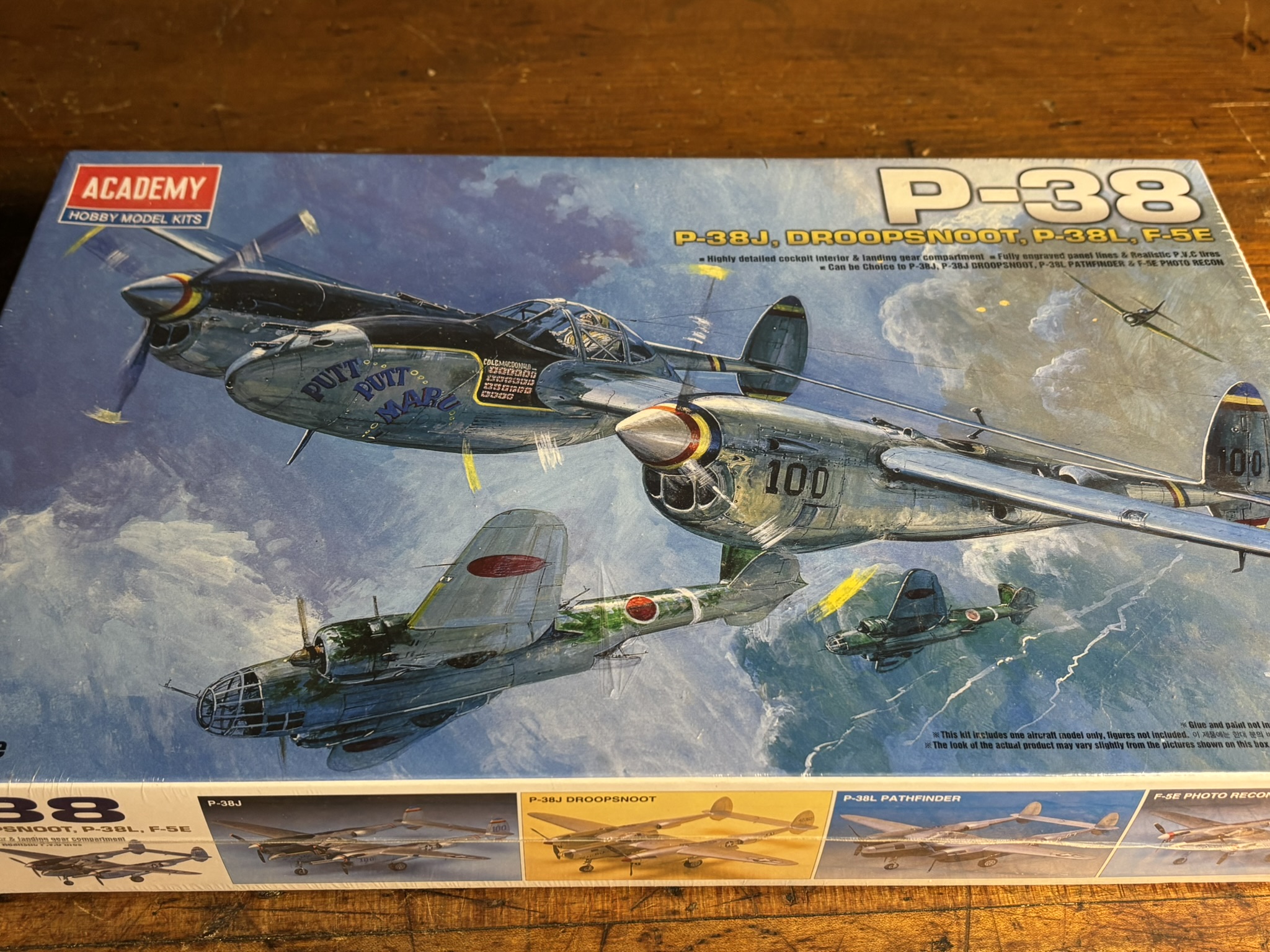 Academy 1/48 Scale P-38 Lightning Combination Version Model Kit