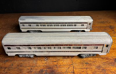 A Pair of Lionel Pennsylvania Railroad Molly Pitcher Aluminum Pullman Passenger Cars. A pair of 