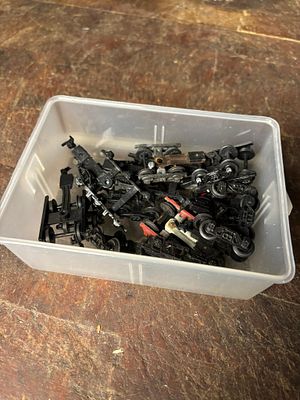 An Assortment of Vintage HO Scale Model Railroad Truck Assemblies and Wheelsets. A collection of 