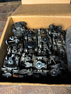 A Collection of Vintage Model Train Chassis and Truck Replacement Parts. An assortment of 