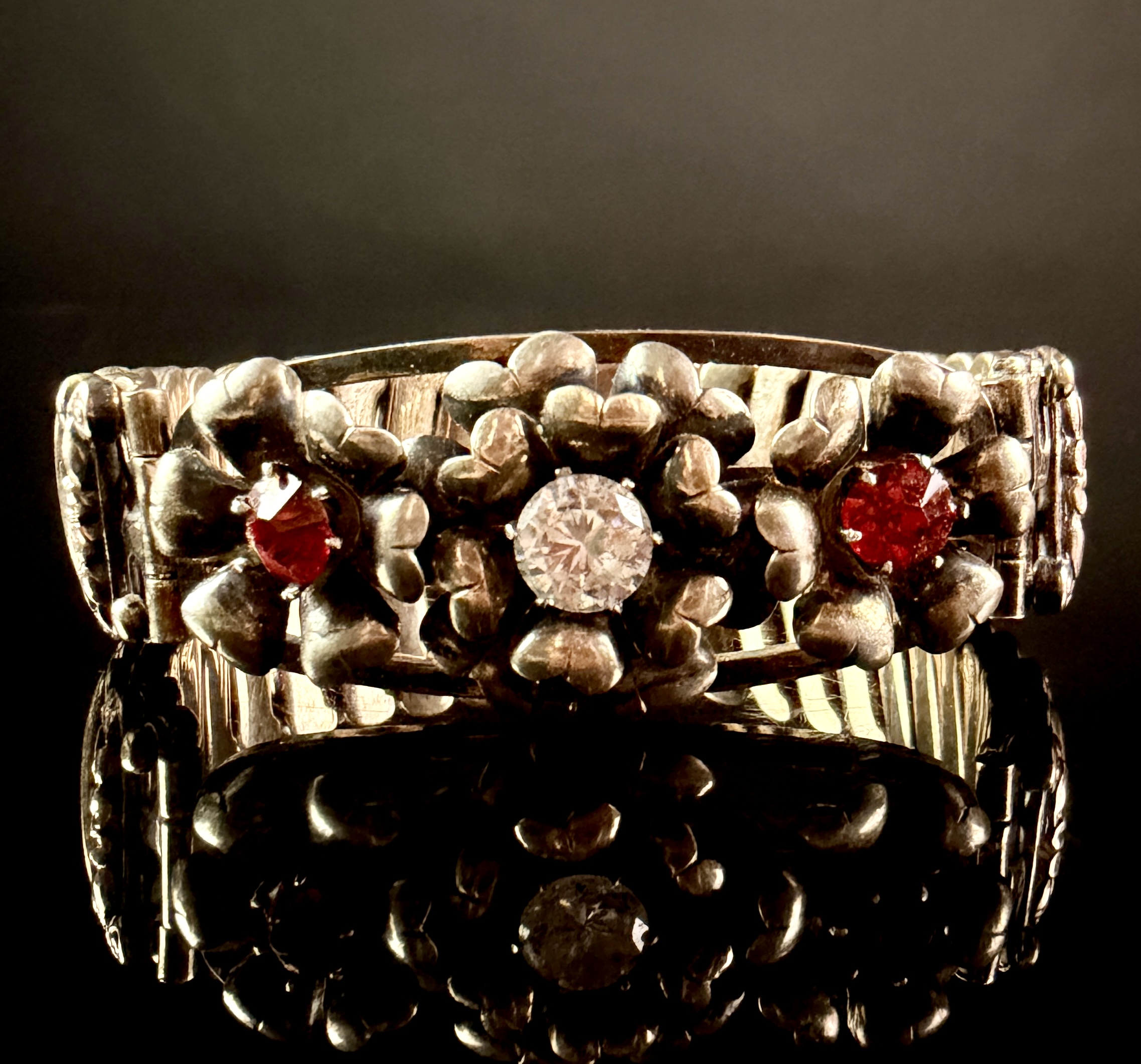 Lustern Gold Filled over Sterling Silver Floral Expansion Bracelet