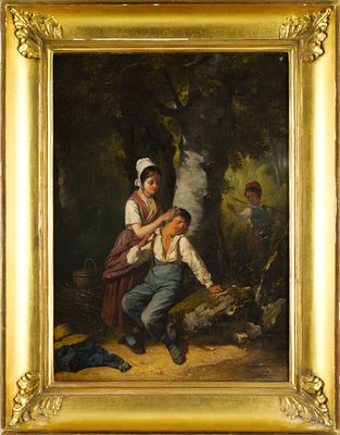 Julien-Michel Gu&eacute; (1789-1843) - Julien-Michel Gu&eacute; (1789-1843). WOUNDED BOY (RESCUE IN THE 