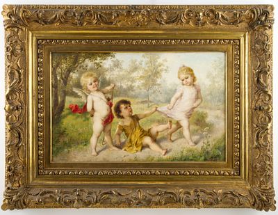 Franz Lefler (1831-1898) - Franz Lefler (1831-1898). CHILDREN’S GAMES I – ALLEGORY OF 