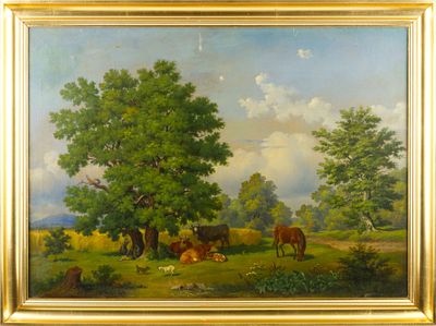 Theodor Franz Zimmermann (1808-1880) - Theodor Franz Zimmermann (1808-1880). SUMMER IDYLL UNDER AN 