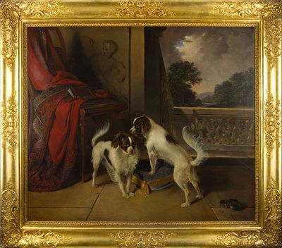Johann Mathias Ranftl (1805-1854) - Johann Mathias Ranftl (1805-1854). CASTLE DOGS1834Oil on canvas 