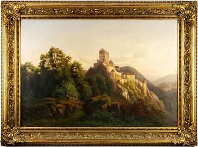 Hugo Ullik (1838-1881) - Hugo Ullik (1838-1881). KARLŠTEJN CASTLE1872Oil on canvas, 74.5&times;104 cm 