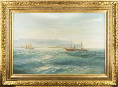 Grigorij Kapustin (1865-1925) - Grigorij Kapustin (1865-1925). SEA HARBOUR1910Oil on canvas, 60&times;90 