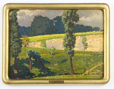 Hugo Kovař&iacute;k (1885-1919) - Hugo Kovař&iacute;k (1885-1919). VIEW FROM THE KAMENN&Yacute; ML&Yacute;N (STONE MILL)1919Oil 