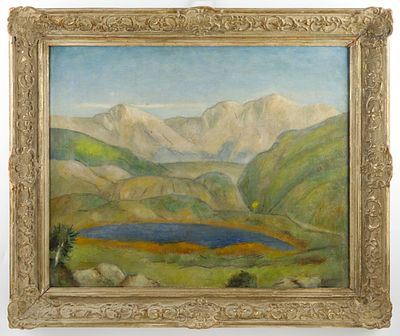 Otakar Kub&iacute;n (1883-1969) - Otakar Kub&iacute;n (1883-1969). LAKE SIGURET (LAC DE SIGURET)ca 1957Oil on 