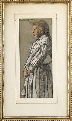 Tina Pezellen (1897-1979) - Tina Pezellen (1897-1979). TWO STUDIES1918 (?)Tempera on paper, 27&times;15 