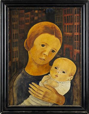 Tina Pezellen (1897-1979) - Tina Pezellen (1897-1979). MOTHER WITH CHILDLate 1920sTempera on paper 
