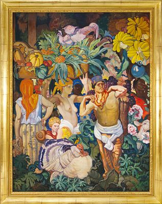 Jan Slav&iacute;ček (1900-1970) - Jan Slav&iacute;ček (1900-1970). CELEBRATION1936Oil on canvas, 175&times;133 cm 