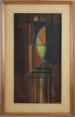 Bohum&iacute;r Matal (1922-1988) - Bohum&iacute;r Matal (1922-1988). FIGURE1968Oil on hardboard, 43.5&times;24 cm 
