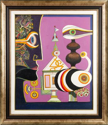 Josef Liesler (1912-2005) - Josef Liesler (1912-2005). PINWHEEL2002Oil on plywood, 56&times;45 cm 