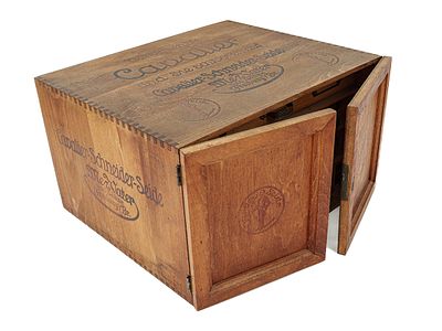 Verkaufsschränkchen Cavalier-Schneider-Seide, Freiburg, um 1920Sehr schönes Verkaufsschränkchen 