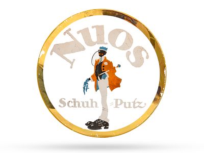 Glasschild Nuos Schuh-Putz, emailliert, Frankfurt am Main, um 1920Glasschild Nuos Schuhputz 