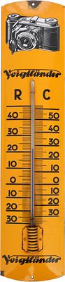 Emailschild Thermometer Voigtl&auml;nder, Wien um 1940 (1)Emailschild Thermometer Voigtl&auml;nder 