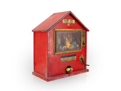Cock and Hen Egg-Shop Schokoladenautomat, England um 1930Wandautomat "Cock and Hen Egg-Shop" 
