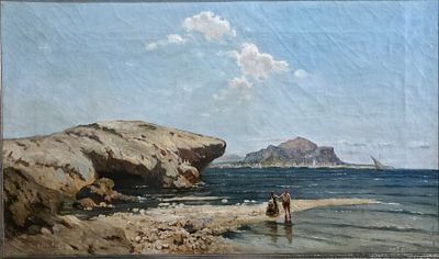Mario Mirabella (Palermo 1870 - 1931) - Mario Mirabella (Palermo 1870 - 1931) Misure:cm.40 x 67 
