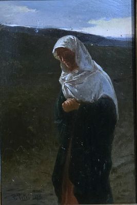 Paolo Vetri (Enna 1855-Napoli 1937) - Paolo Vetri (Enna 1855-Napoli 1937) Donna in preghiera 