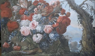 Scuola napoletana XVIII-XIX secolo - Scuola napoletana XVIII-XIX secolo Fiori Misure:cm.49 x 79 