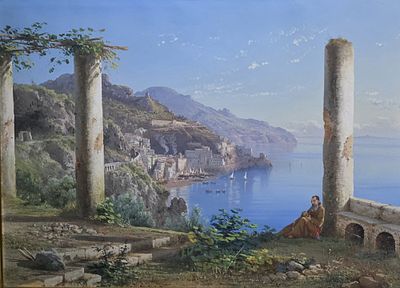 Guglielmo Giusti (Napoli 1824-dopo 1916) - Guglielmo Giusti (Napoli 1824-dopo 1916) Amalfi dal 