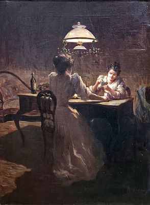 Nicola Biondi (Capua1866 – Napoli 1929) - Nicola Biondi (Capua1866 – Napoli 1929) Gioco a carte 