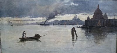 Scuola italiana XIX secolo - Maestro del XIX secolo Venezia Misure:cm.23,5 x 46,5 senza cornice. 