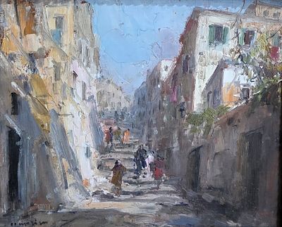 Francesco di Marino (Napoli 1892-1954) - Scorcio di NapoliMisure:cm.24,5 x 30 senza cornice 