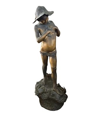 Giovanni Varlese (1888-1922) - Scultura in bronzoMisure:cm.30 x 70h Scultura in bronzo Pescatore 