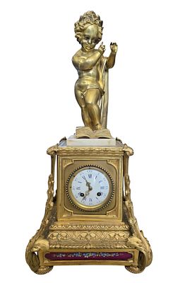 Manifattura francese XIX secolo - Elegante Orologio da tavolo Misure:cm.25 x 25 x 57h Orologio da 