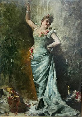 Ebbrezza - Giovanni Buffa ( Casale Monferrato 1871- Milano 1954) Misure: cm.21 5 x 32 Misure: 