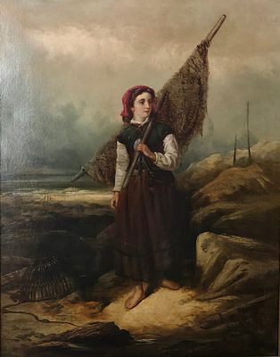 Popolana - Artista europeo XIX secolo Misure: cm.71 x 92 senza cornice Misure: cm.85 x 105 con 