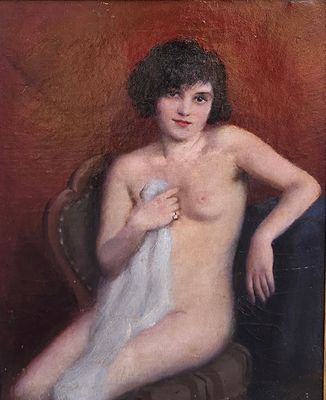 Nudo di donna - Artista europeo XIX secolo Misure: cm.37 x 45 senza cornice Misure: cm.70 x 80 con 