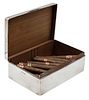 Sterling Silver Cigar Box, Walker and Hall, Sheffield, England, 1952. 
Presentation box awarded Image - 2