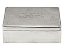 Sterling Silver Cigar Box, Walker and Hall, Sheffield, England, 1952. 
Presentation box awarded Image - 3