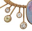 14k Yellow Gold Opal and Diamond Brooch. 
Oval opal - 18x12mm. 
Eight diamonds in total weight Image - 4
