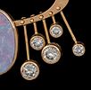14k Yellow Gold Opal and Diamond Brooch. 
Oval opal - 18x12mm. 
Eight diamonds in total weight Image - 6