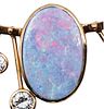 14k Yellow Gold Opal and Diamond Brooch. 
Oval opal - 18x12mm. 
Eight diamonds in total weight Image - 7