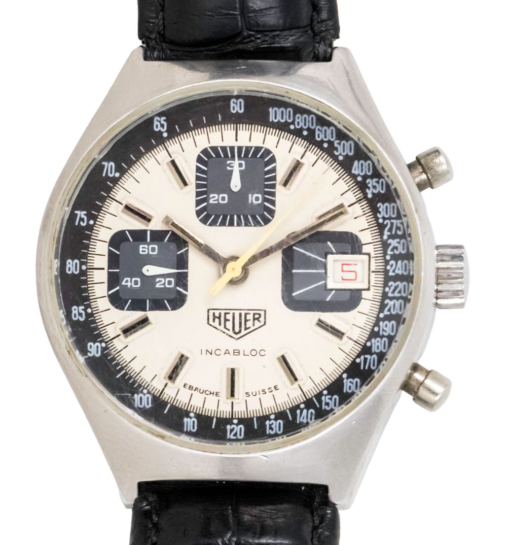 Heuer Chronograph Wristwatch. Heuer Chronograph Wrist Watch. 
Mechanical movement, Valjoux 7765 