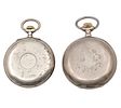 Lot of Two Silver Pocket Watches. 
Including: 
1. Eterna pocket watch, alarm, working condition Image - 1