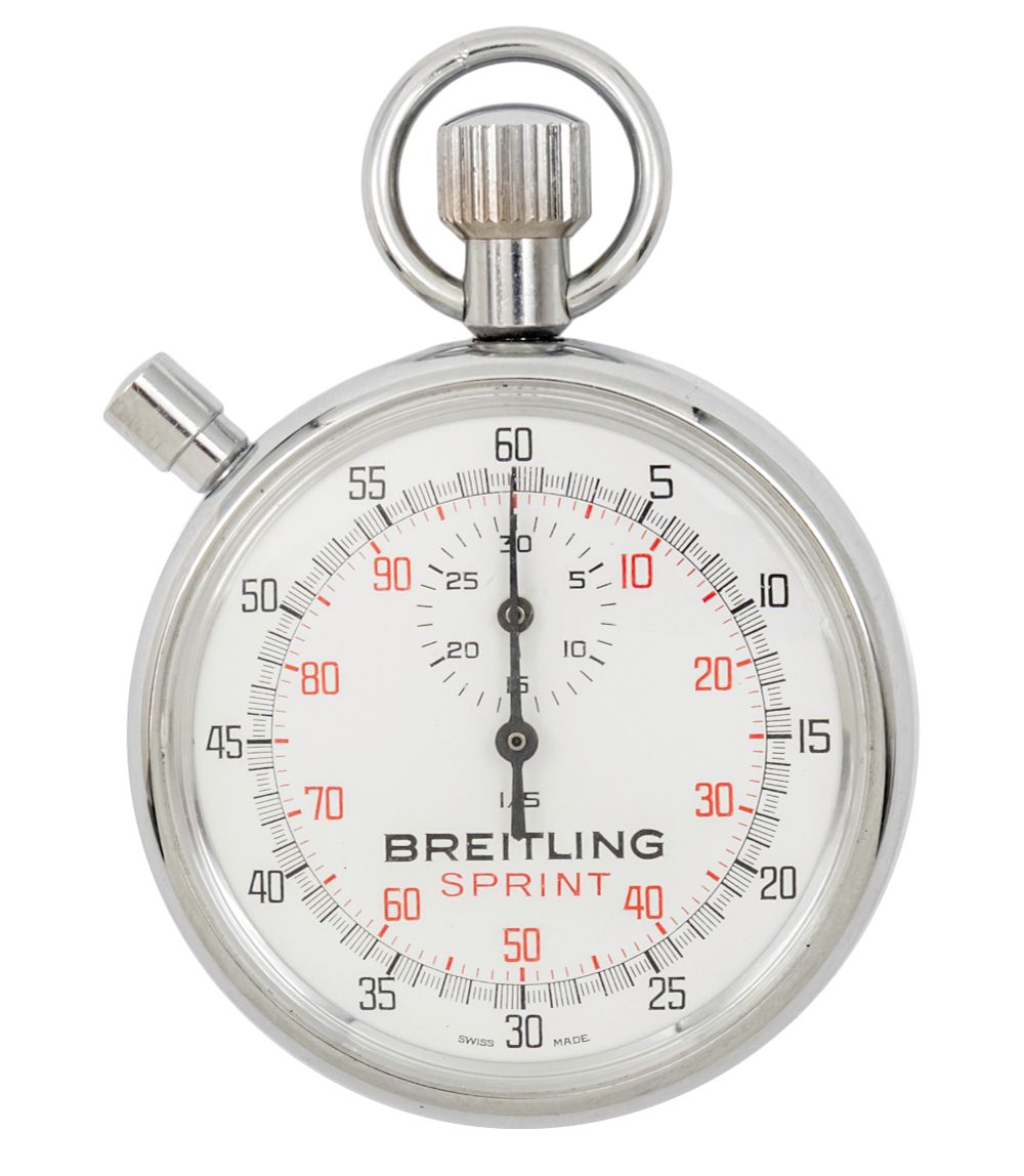 Breitling Sprint Stopwatch. 
Mechanical movement, working condition. 
Chrome plated. 
Ref: 556 
