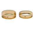 Two 14k Gold Wedding Rings Bands. 
One ring size 6.5, the other 5.25. 
5.46gr.Image - 1