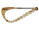 18k Yellow Gold Diamond Brooch. 
29 diamonds in total weight of about 4ct. 
Marked. 
5.6x2.9cm. Image - 2