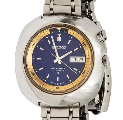 שעון יד Seiko BellMatic. שעון יד Seiko Bell-Matic. 
מנגנון אוטומטי, מצב עבודה. 
תאריך ויום. 