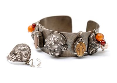 Jean Paul Gaultier - Rare Silver Bracelet and Ring. 
From Jean Paul Gaultier - Les Tatouages 
