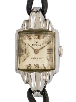 Rolex Precision Ladies Wrist Watch, 1940s. 
Mechanical movement, working condition. 
Leather 