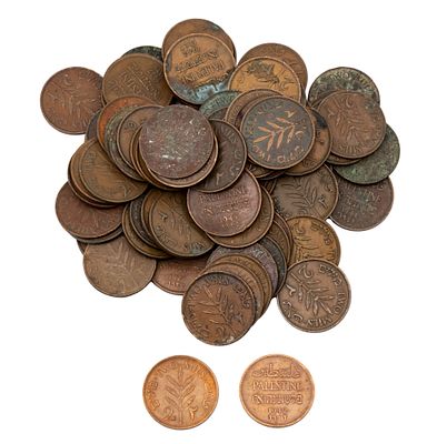 Lot of 93 British Mandate in Palestine 2 Mil Coins. 
Including: 
27 coins 2 Mil 1927. 